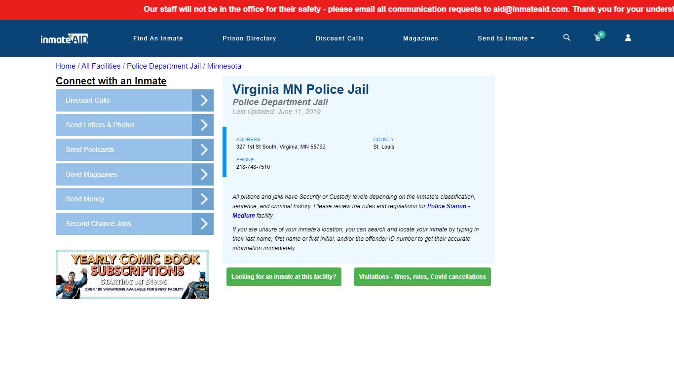 Virginia MN Police Jail & Inmate Search - Virginia, MN
